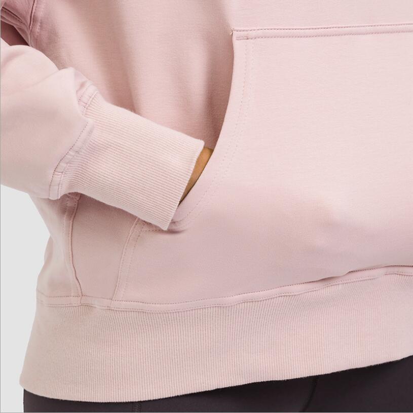 MOVING PEACH Women Sports Hoodie Solid color Loose Yoga Top BSW