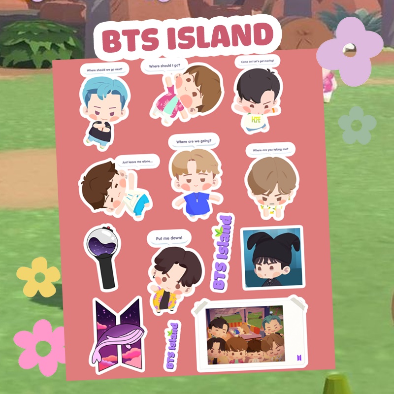 Sticker BTS Island in the SEOM đáng yêu cỡ a5 trang trí sổ tay điện thoại laptop