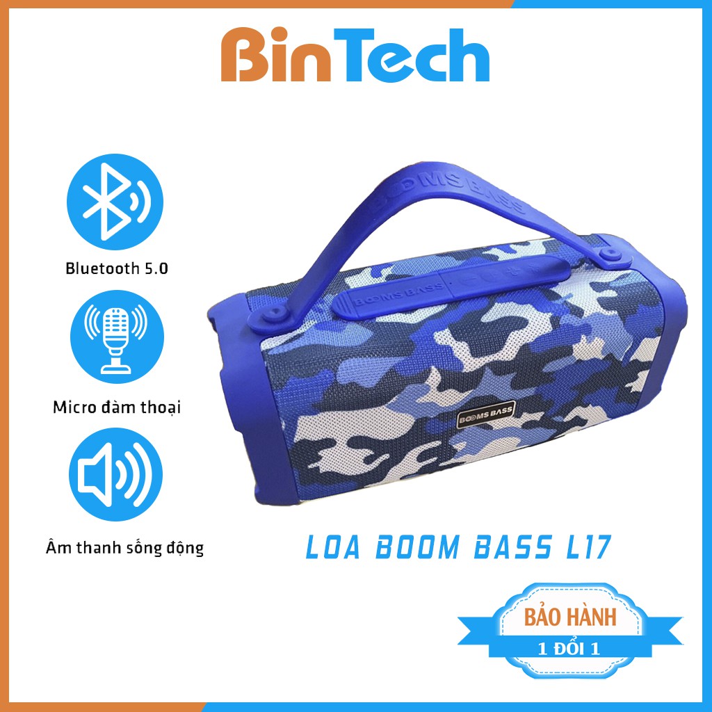 Loa bluetooth Booms Bass  L17 nghe nhạc hay âm thanh chất lượng hỗ trợ cắm thẻ nhớ - BINTECH