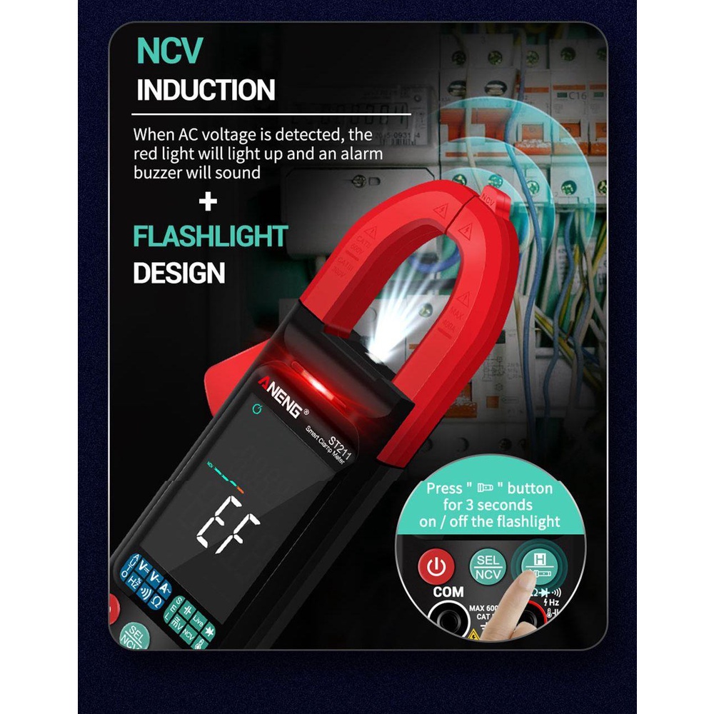 Đồng Hồ Kỹ Thuật Số Kẹp Đo Dữ Liệu Xe Hơi 6000 Count Hz NCV Ohm