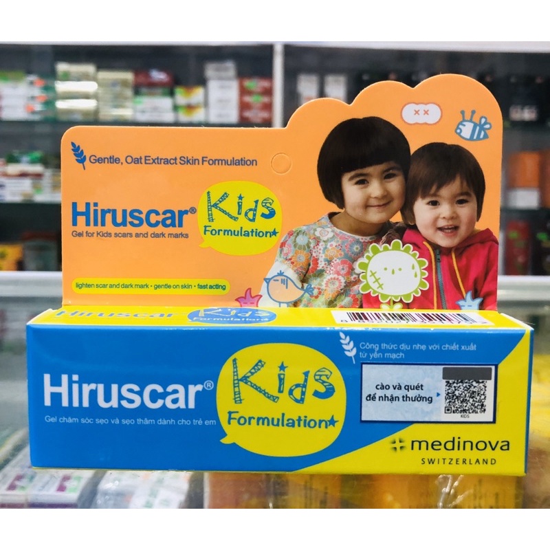 Gel chăm sóc sẹo và sẹo thâm dành cho trẻ em Hiruscar Kids Formulation - 10 gram