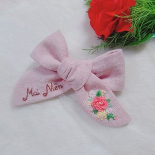 Nơ cột tóc thêu tay handmade