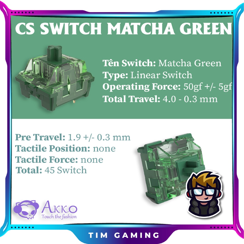 Switch AKKO | Chân 3 pin | Hỗ trợ thay nóng switch phím cơ