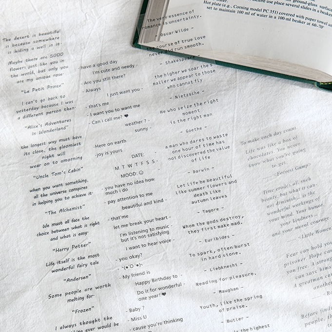 Sticker chữ tiếng Anh, lá, butterfly, mặt trăng phong cách vintage retro trang trí sổ tay bằng nhựa PET không thấm nước