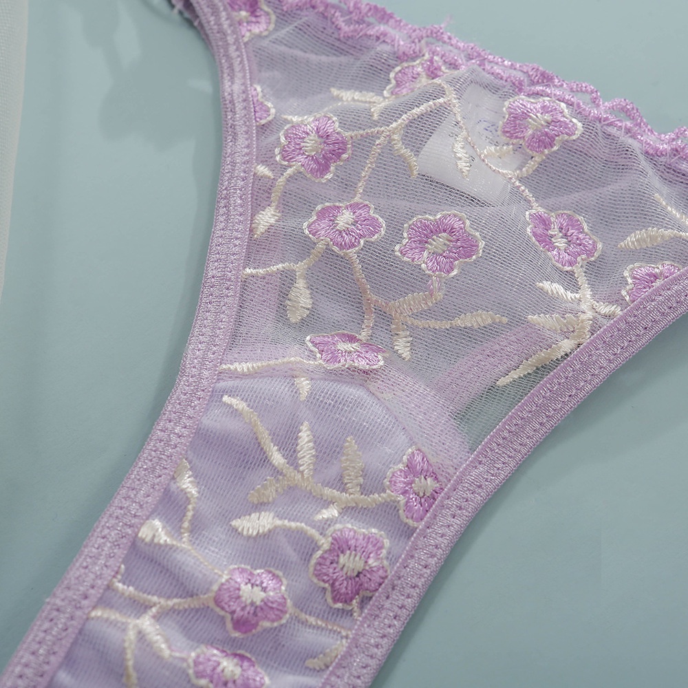 Bộ đồ lót ren DUNEA hai dây thêu họa tiết quyến rũ thời trang cho nữ