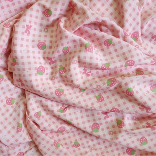 Vải đũi quả dâu siêu mềm mát may quần áo, váy, scrunchies, khăn bandana