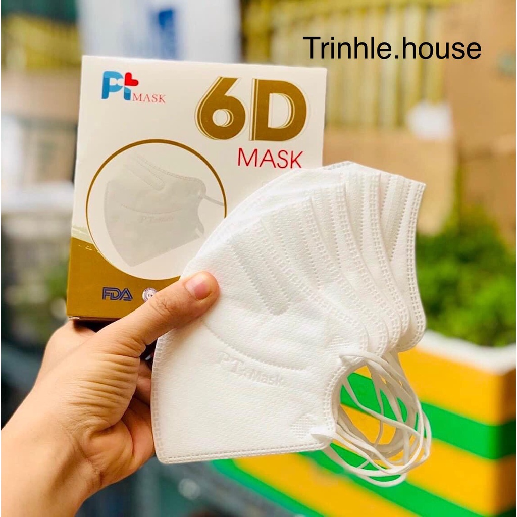 Combo 50 cái cái Khẩu trang 6D PT 5 lớp kháng khuẩn màu xám, xanh