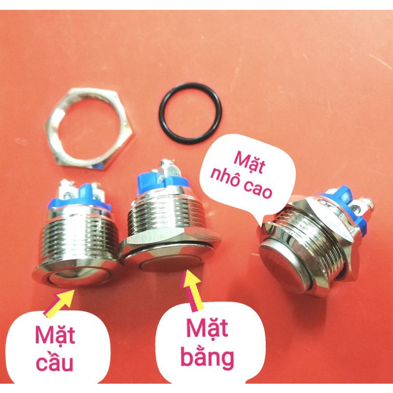 Nút đề nút nhấn nhả nút reset kim loại tiếp điểm bạc thường mở lỗ 16MM