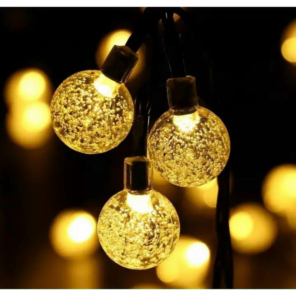 Dây Đèn Led 36 Bóng Tròn Ánh Sáng Vàng Lung Linh Trang Trí Cây Thông Noel Nhà Cửa Các Ngày Lễ Tết Dây 10M