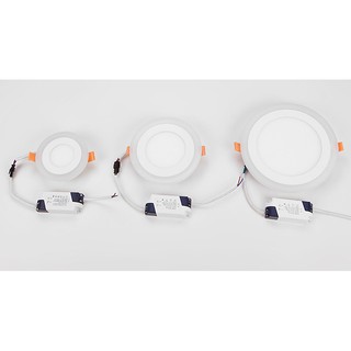Đèn led âm trần siêu  mỏng viền đổi màu (6W+3 - Φ100)