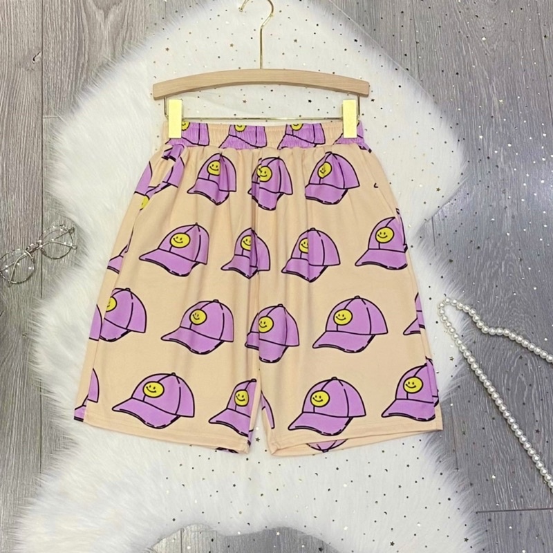 Quần short lửng cartoon mặc ở nhà,đi chơi, Quần đùi form dày dặn hàng loại 1,size 40-75kg ảnh shop chụp-Clothingforgirl