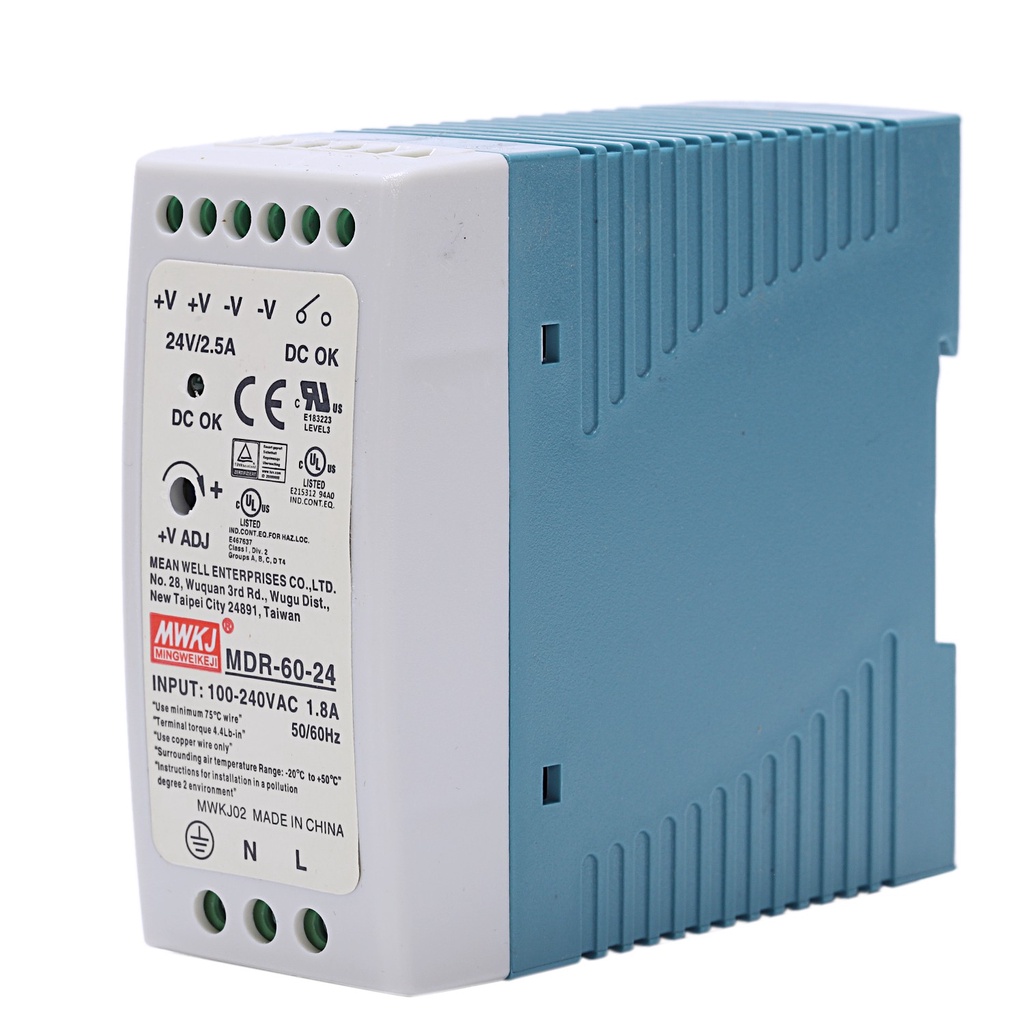 Bộ điều chỉnh điện áp điều khiển ac-dc MDR-60 24V 60W Din Rail