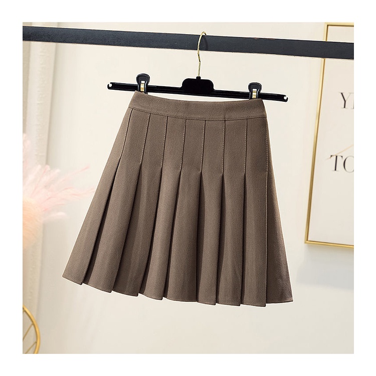 Chân váy tennis xếp ly màu nâu chất vải rất dày dặn CV060 (có ảnh thật chụp tại Shop)-Kèm Video-Loại 1