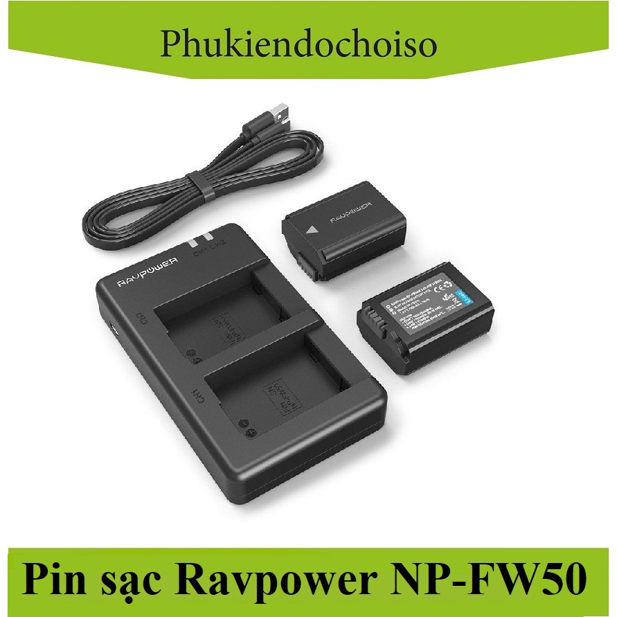 Combo 02 Pin + 01 Sạc RAVPOWER NP-FW50 (RP-PB056)