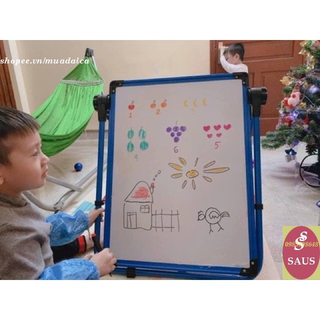 Bảng học tập cho bé, Bảng viết hai mặt kèm quà tặng, bảng vẽ đa năng gập gọn