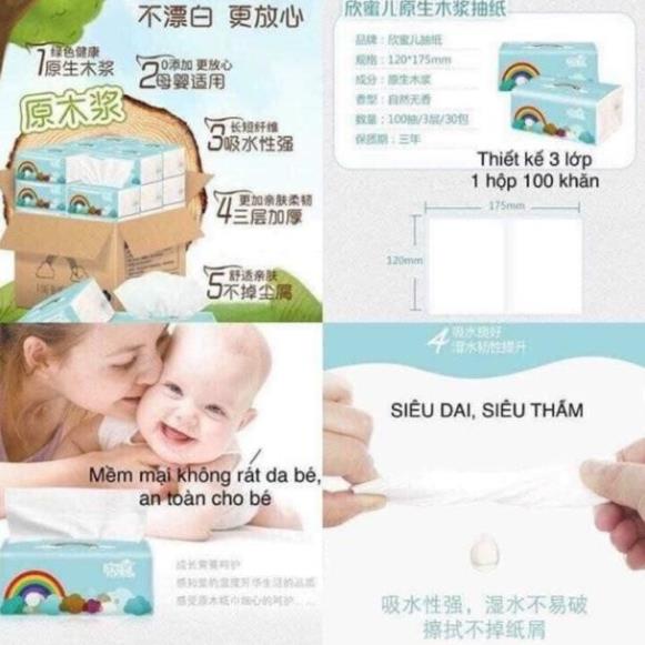 (giá sỉ = lẻ) Sỉ thùng 30 bịch giấy ăn cầu vồng xinmier