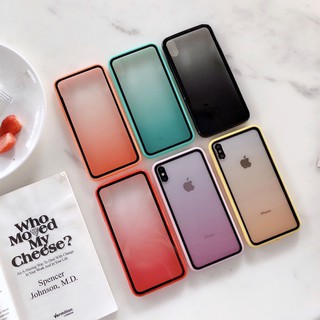 Ốp lưng TPU kiểu viền màu loang cho điện thoại iPhone 7 Plus 8 7 6 6s Xs Max XR X Xs