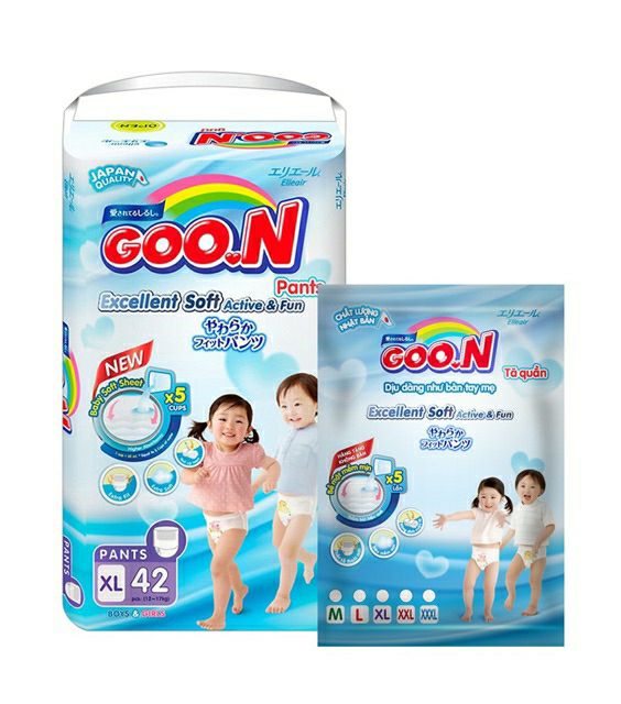 (Tặng 8 miếng) Tã quần/Tã dán Goon Slim M60/M66,L48/56,XL42/XL50,XXL34,XXXL26 mới