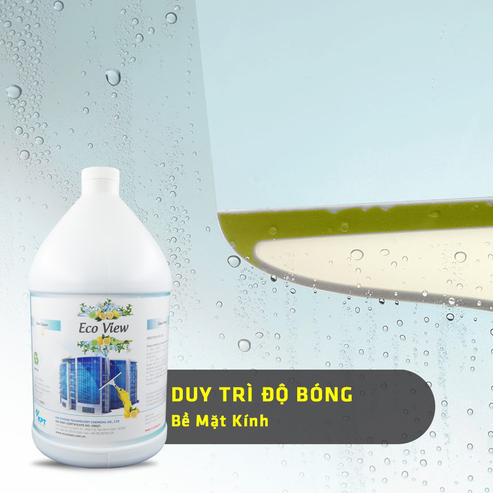 [NEW 2020] Nước Lau Kính Sáng Bóng, Chống Bám Bẩn - ECO VIEW - Chai Lớn 1 Gal (Gần 4L)