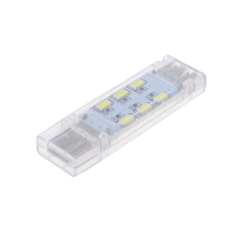 (Hàng Mới Về) Đèn Đọc Sách Usb 12 Bóng Led Hai Mặt Mini Dùng Khi Đi Cắm Trại