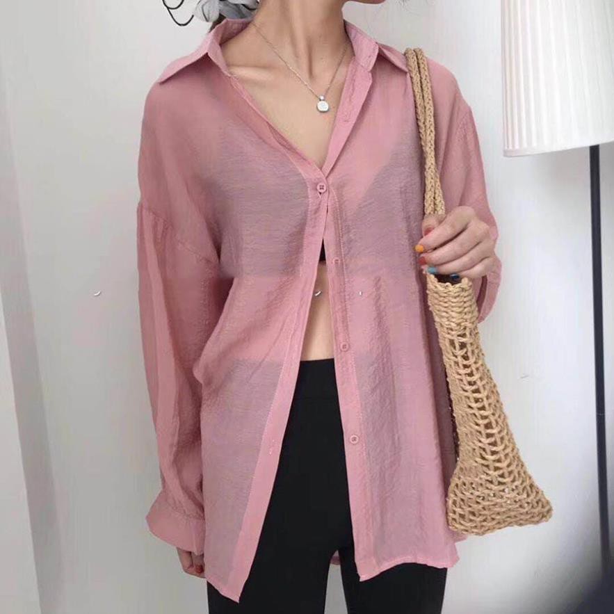 Áo Sơmi cutout hở lưng form rộng màu đỏ hồng SOMI SHIRT