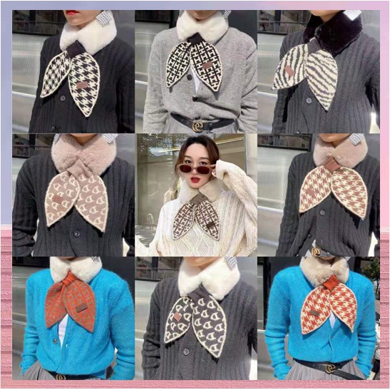 Khăn Lông Thỏ Quàng Cổ Thắt Nơ Xinh Xắn
