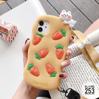 [KÈM DÂY]Ốp lưng iphone Cà rốt 3D N14
