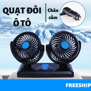 Quạt mini, quạt đôi mini 360 độ để trong ô tô - auto..ben