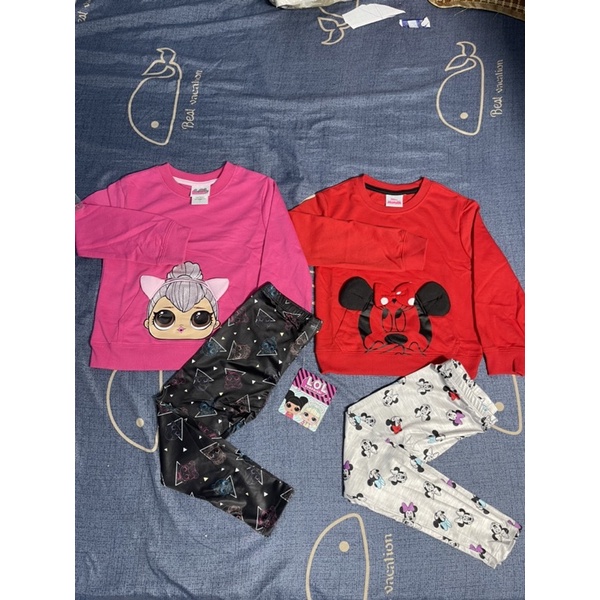 Bộ quần áo bé gái MNE LOL 2-7 tuổi  Sét bộ bé gái cotton nỉ da cá xuất dư 0822