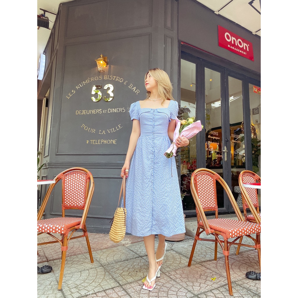 Đầm caro dài xẻ tà Maika Dress Gem Clothing SP060640