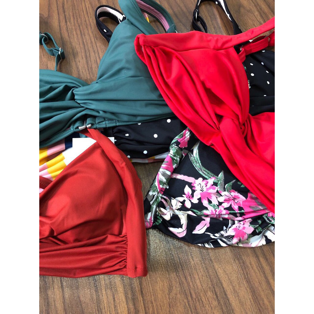 Bộ bơi Marina West Twist-Front Bikini Top & High-waist Bottom