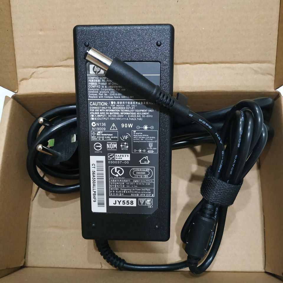 [RẺ VÔ ĐỊCH] - Sạc Laptop HP 19V - 4.74A chân kim to HP 8460 8470 8560P 8570P (Adapter HP 90w tròn to)