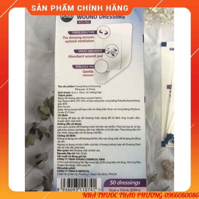 Băng gạc vô trùng Young wound dressing⚡️không dính vào vết thương⚡️bảo vệ vết thương khỏi bụi bẩn và vi khuẩn xâm nhập..