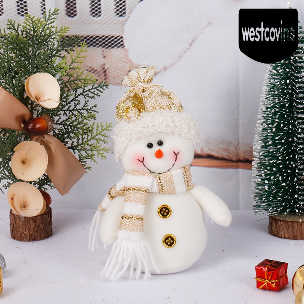 [Hot]☀ Búp Bê Người Tuyết Bằng Vải Dễ Thương Trang Trí Giáng Sinh