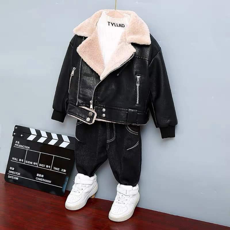 Áo da mỏng cổ lông Bipu dành cho bé siêu sinh dành cho bé diện đi chơi