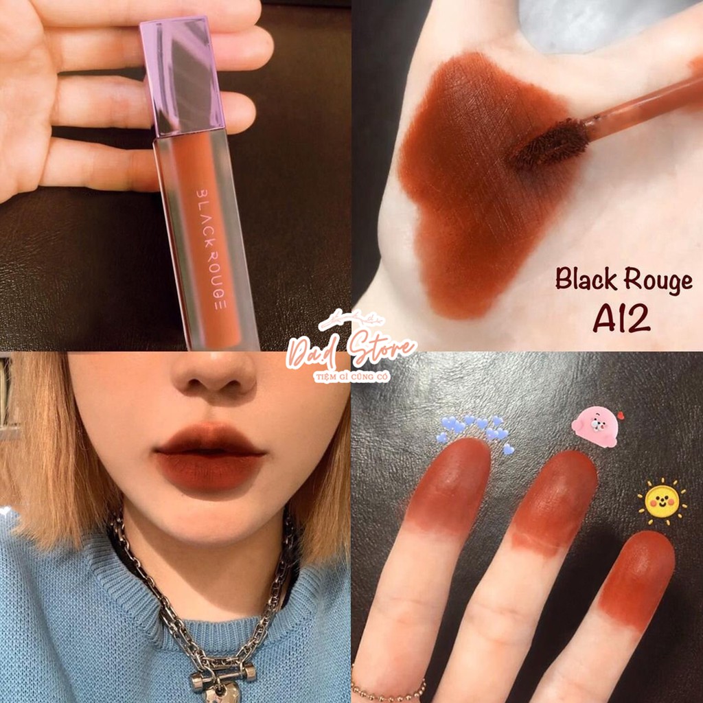 Son Kem Black Rouge A12 ⚡️𝑯𝒂̀𝒏𝒈 𝑨𝒖𝒕𝒉⚡️  Son Kem Lì Black Rouge Air Fit Velvet Tint