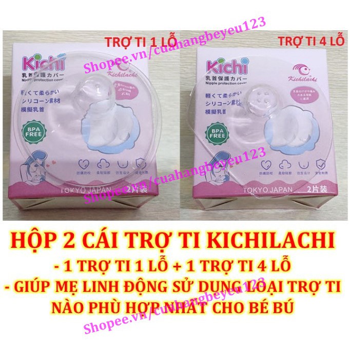 Hộp 02 cái trợ ti Hoặc trợ ty Mẹ hỗ trợ cho bé bú không BPA KICHILACHI