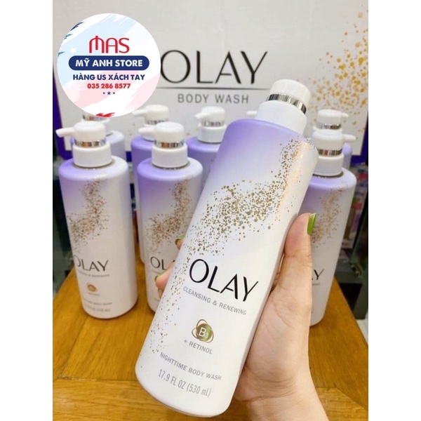 Sữa tắm OLAY Retinol Nighttime Body Wash 530ml của Mỹ