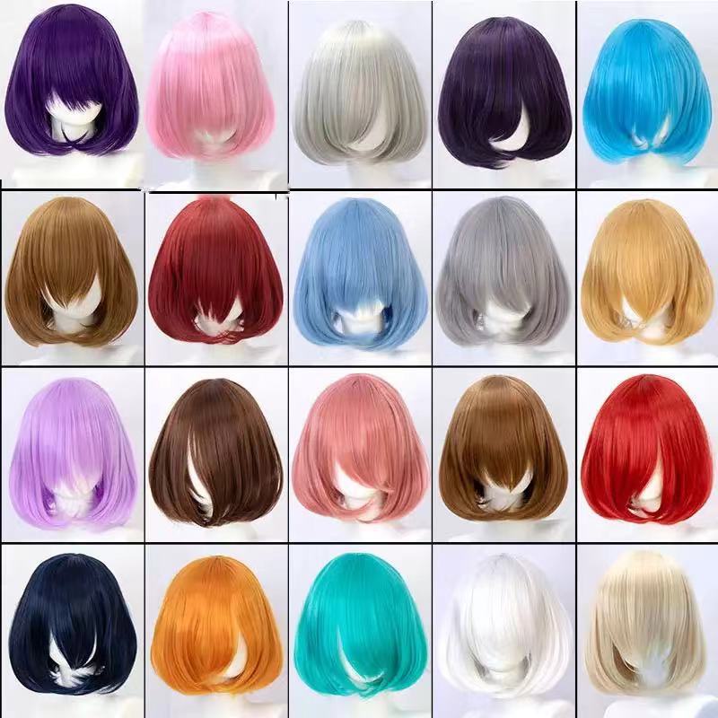 Hàng Mới Về Tóc Giả Ngắn bobo Nhiều Màu Sắc Hóa Trang Nhân Vật Anime