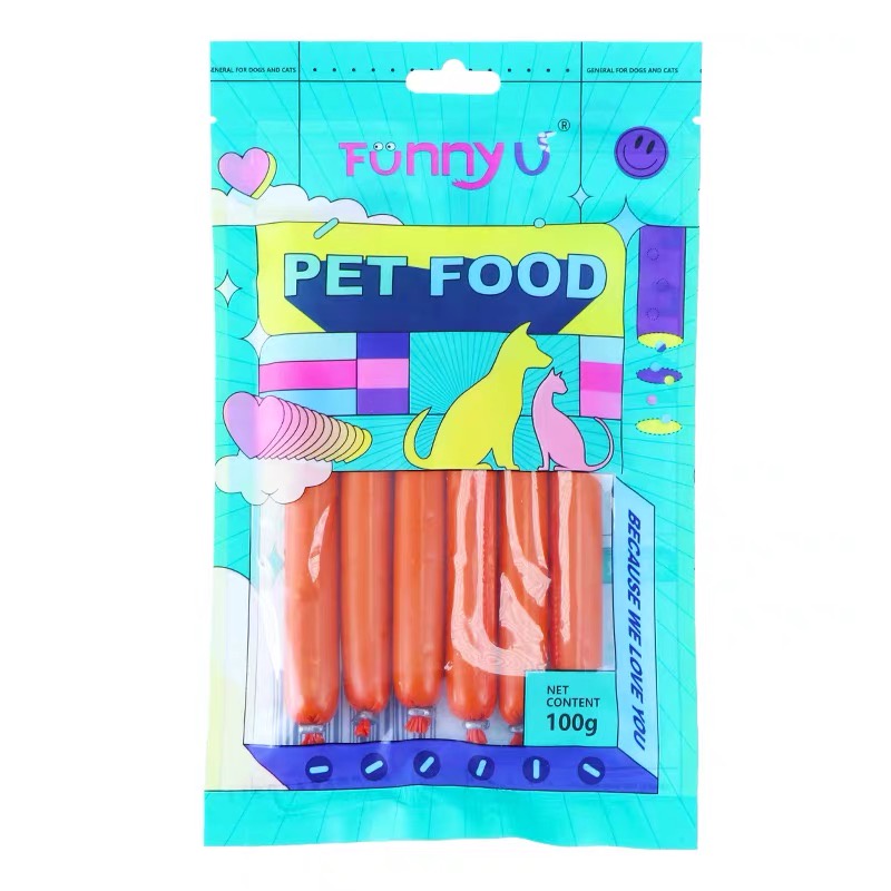 XÚC XÍCH CHÓ MÈO HAMSTER PET FOOD GÓI 100G THƠM NGON ĂN LIỀN THỨC ĂN THÚ CƯNG