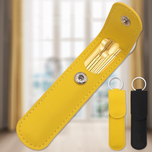 Bộ dụng cụ lấy ráy tai 6 món bằng thép không ghỉ đựng trong bao da tiện lợi