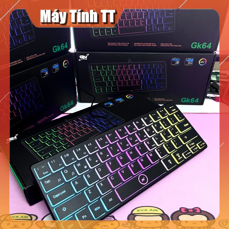 Bàn Phím Máy Tính Mini Có Dây K64 - Bảo Hành 12 Tháng CHÍNH HÃNG - Máy Tính 2T