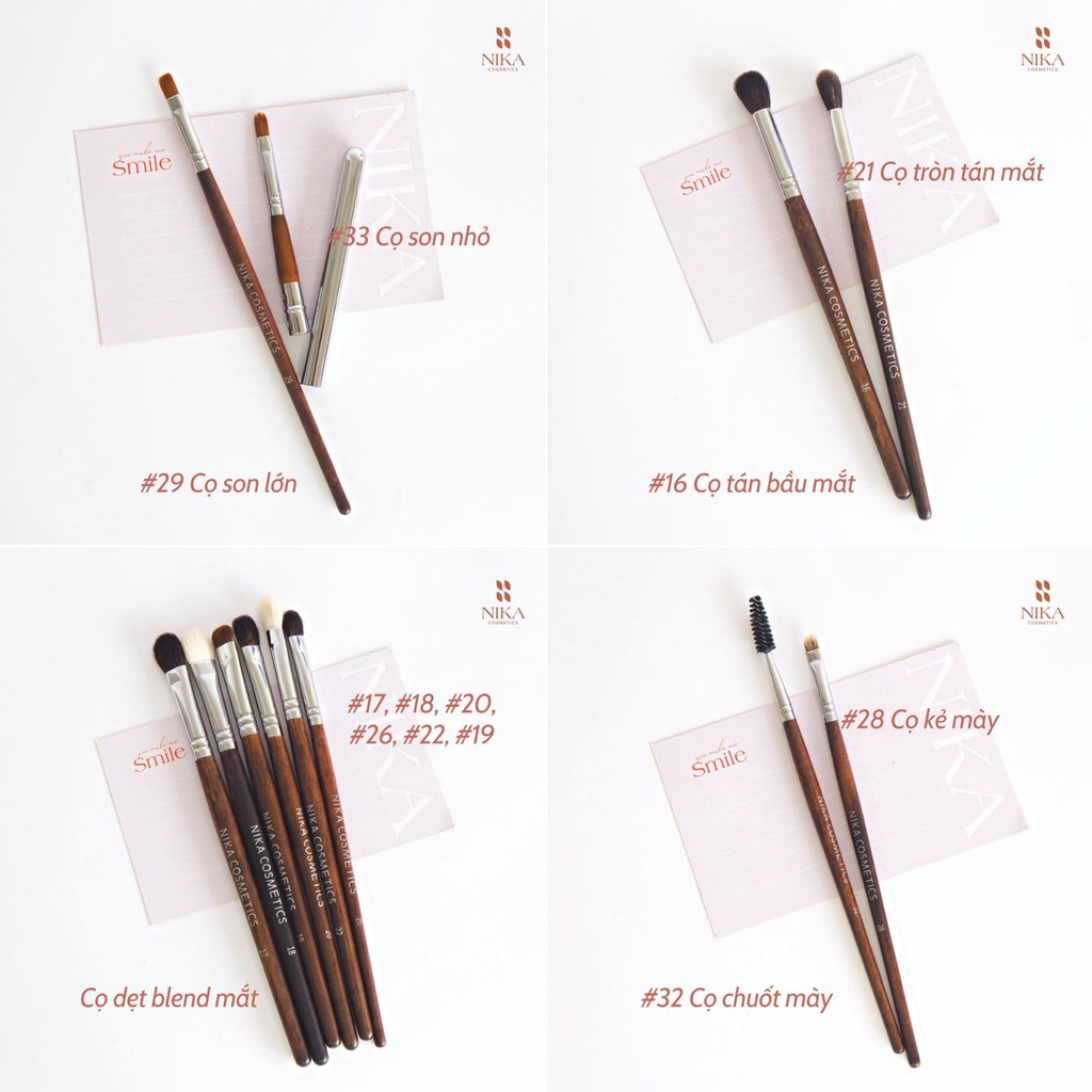 Bộ cọ make-up chuyên nghiệp Nika Cosmetics Brush Set
