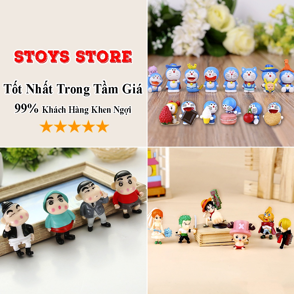Mô Hình, Đồ Chơi Mô Hình One Piece, Doraemon, Shin Cậu Bé Bút Chì Mini Siêu Dễ Thương 4,5 cm Stoys