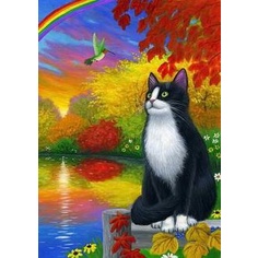 Bộ tranh đính đá 5d họa tiết chú mèo độc đáo kích thước 30x40cm diy dùng trang trí nhà cửa