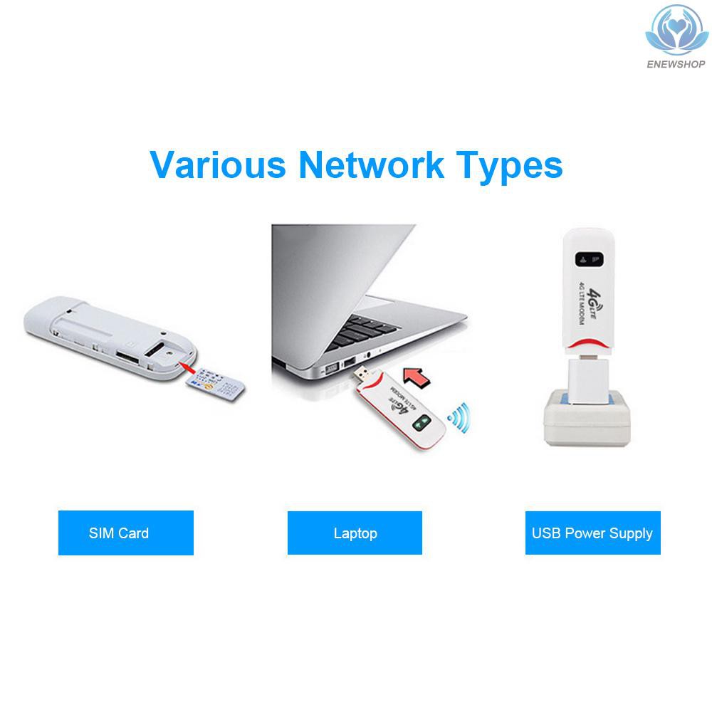 【enew】4G Portable Mini Wifi Router Usb Modem 100Mbps LTE FDD With SIM Card Slot(White)