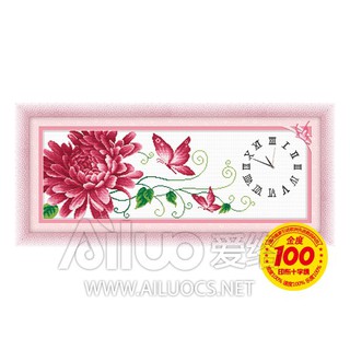 Tranh thêu chữ thập Đồng Hồ Hoa Dây 24110