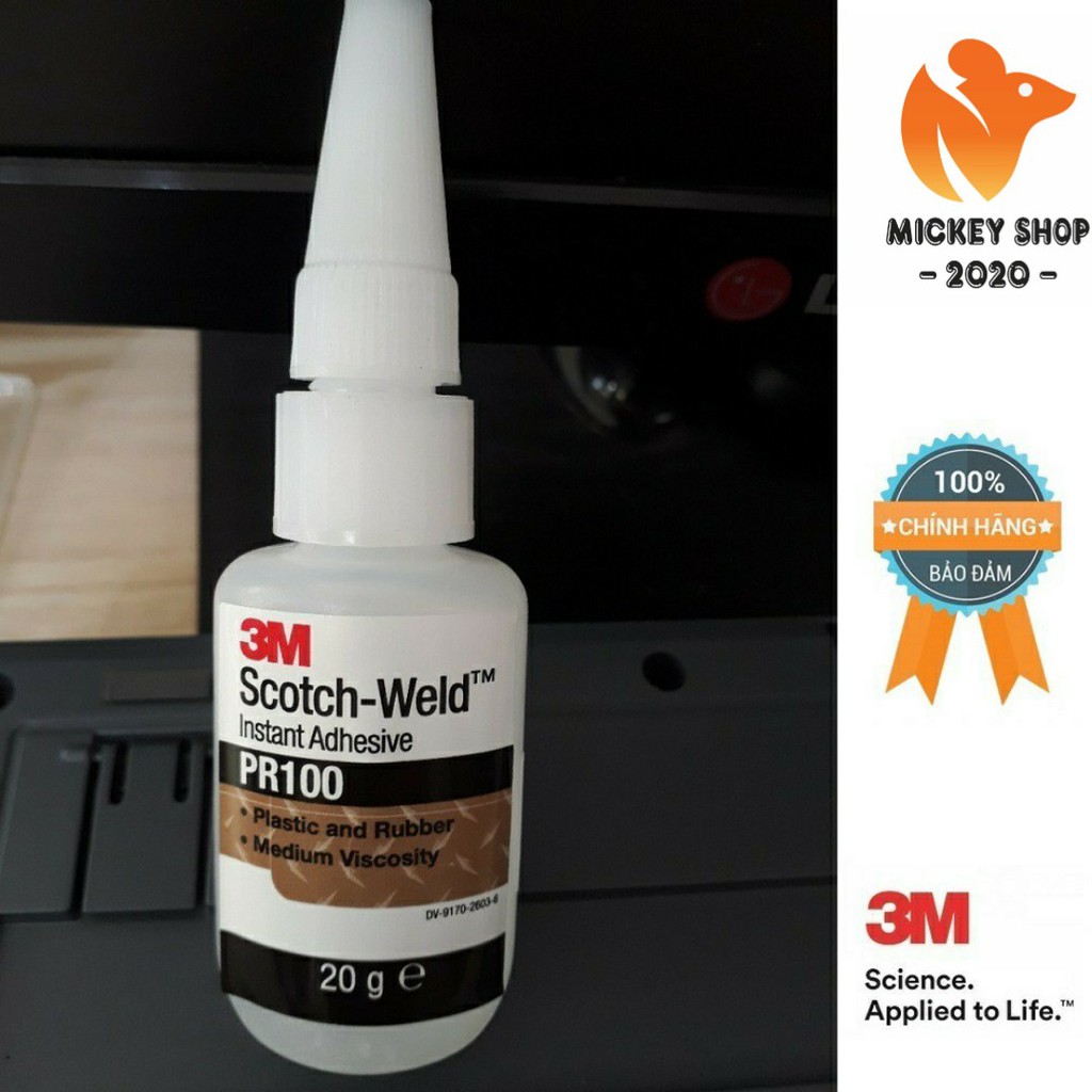 [3M-USA] Keo Siêu Dính 3M PR100 Scotch-Weld Plastic &amp; Rubber Instant Adhesive 20g