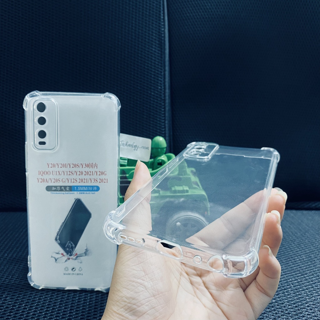Ốp lưng chống sốc Vivo Y12s/ Y20/ Y20s/ Y3s-2021 loại dày trong suốt cao cấp bo 4 góc chống va đập
