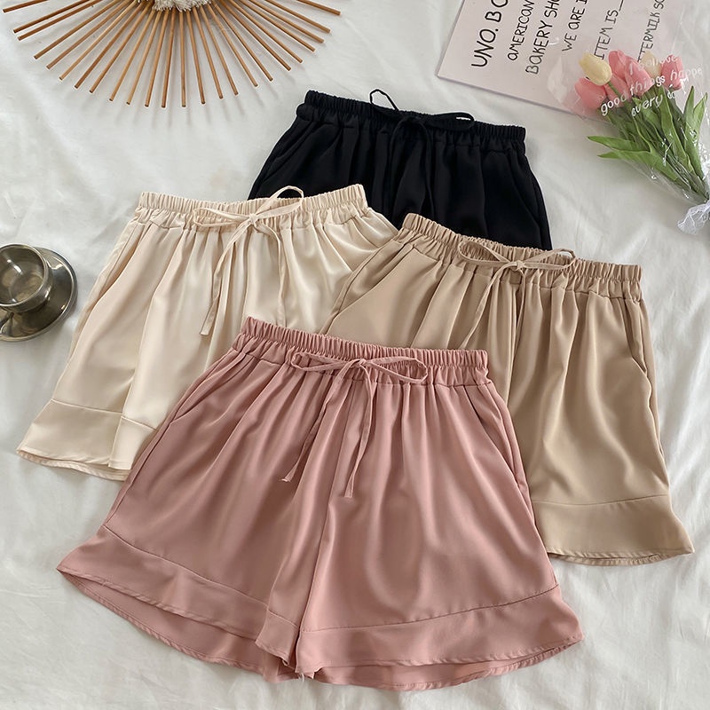 Quần Short Lưng Cao Ống Rộng Thời Trang Mùa Hè Cho Nữ